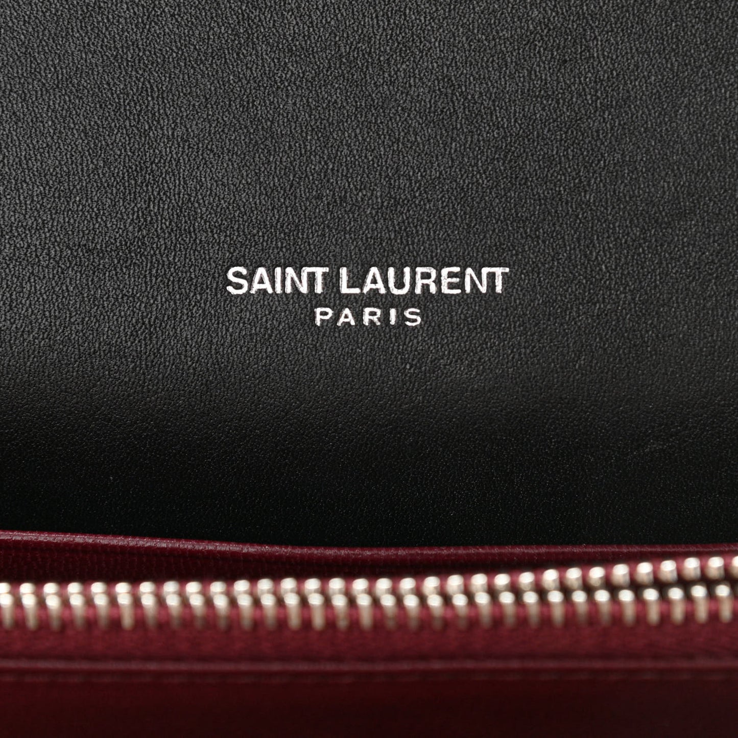Patent Lizard Embossed Monogram Cassandra Chain Wallet Black