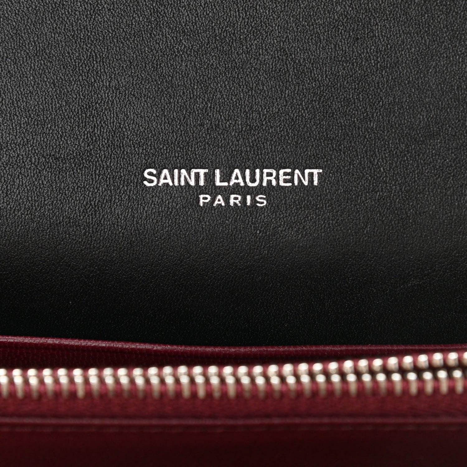 Saint Laurent Patent Lizard Embossed Monogram Cassandra Chain Wallet Black 6 of 11