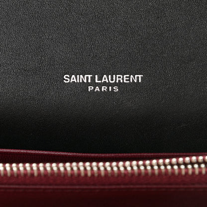Saint Laurent Patent Lizard Embossed Monogram Cassandra Chain Wallet Black 6 of 11