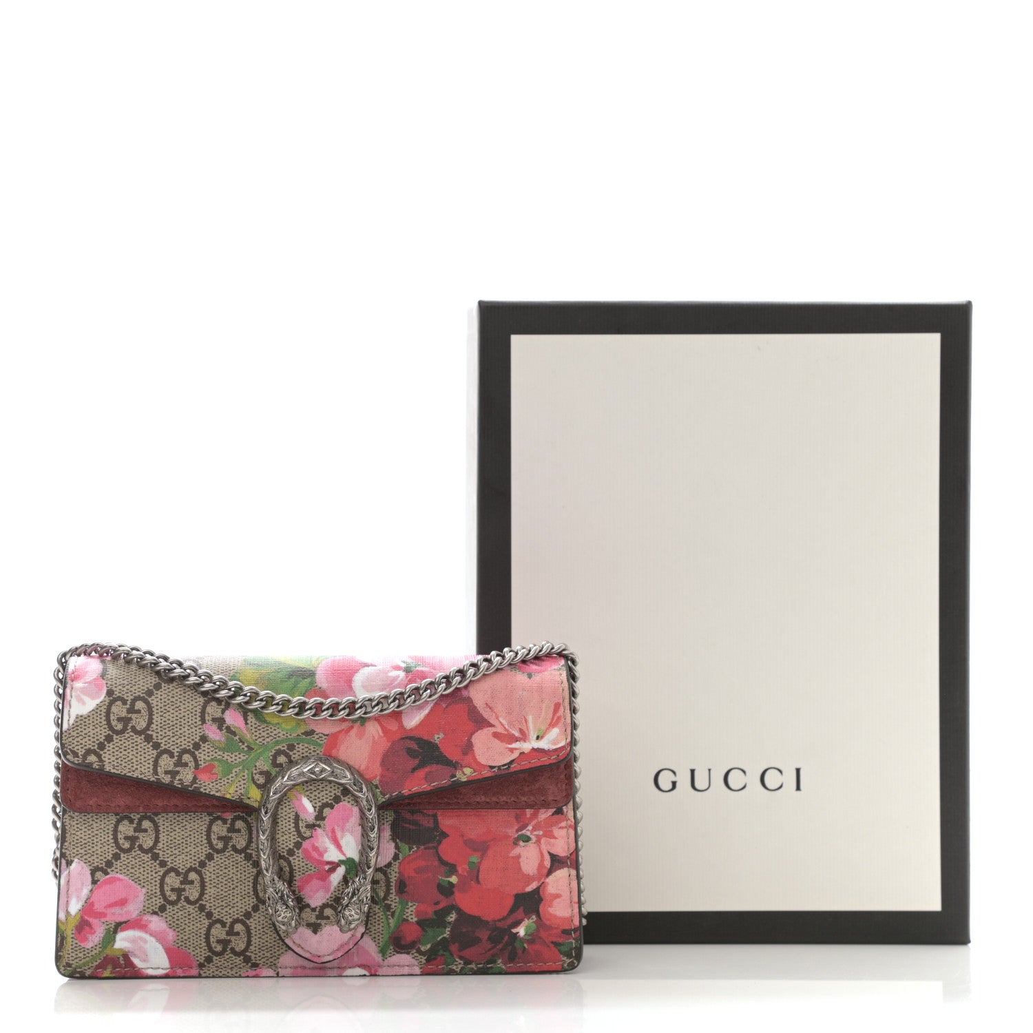 Gucci GG Supreme Monogram Blooms Super Mini Dionysus Shoulder Bag Beige Multicolor Dry Rose 10 of 10