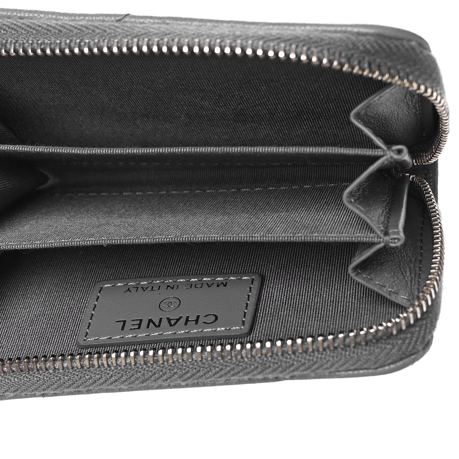 Chanel Lambskin Quilted Chanel 19 Zip Around Coin Purse Wallet Grey 5 of 9