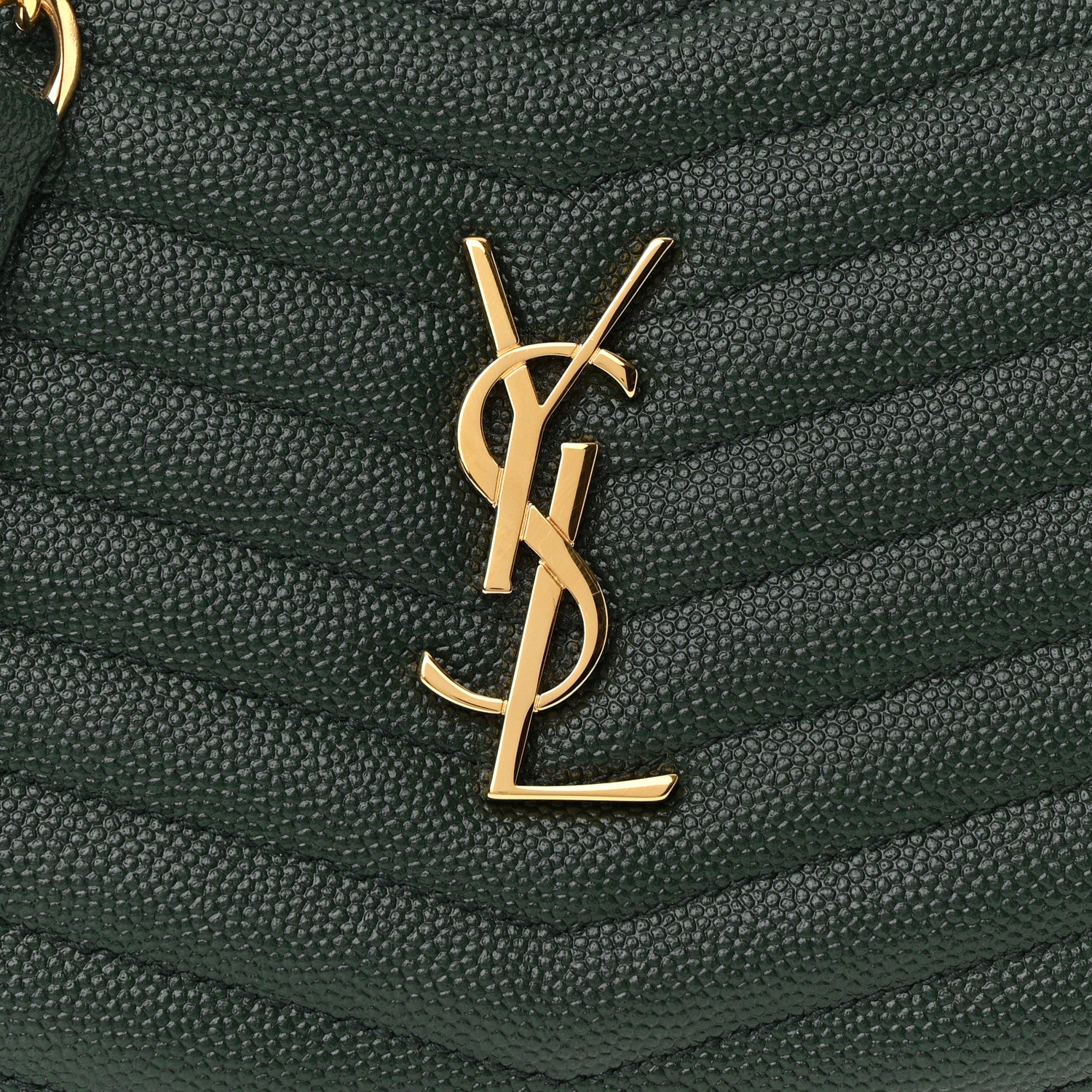 Saint Laurent Grain De Poudre Matelasse Monogram Mini Lou Camera Bag New Vert Fonce 8 of 11