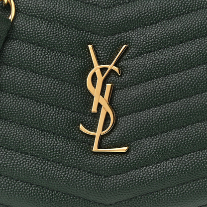 Saint Laurent Grain De Poudre Matelasse Monogram Mini Lou Camera Bag New Vert Fonce 8 of 11