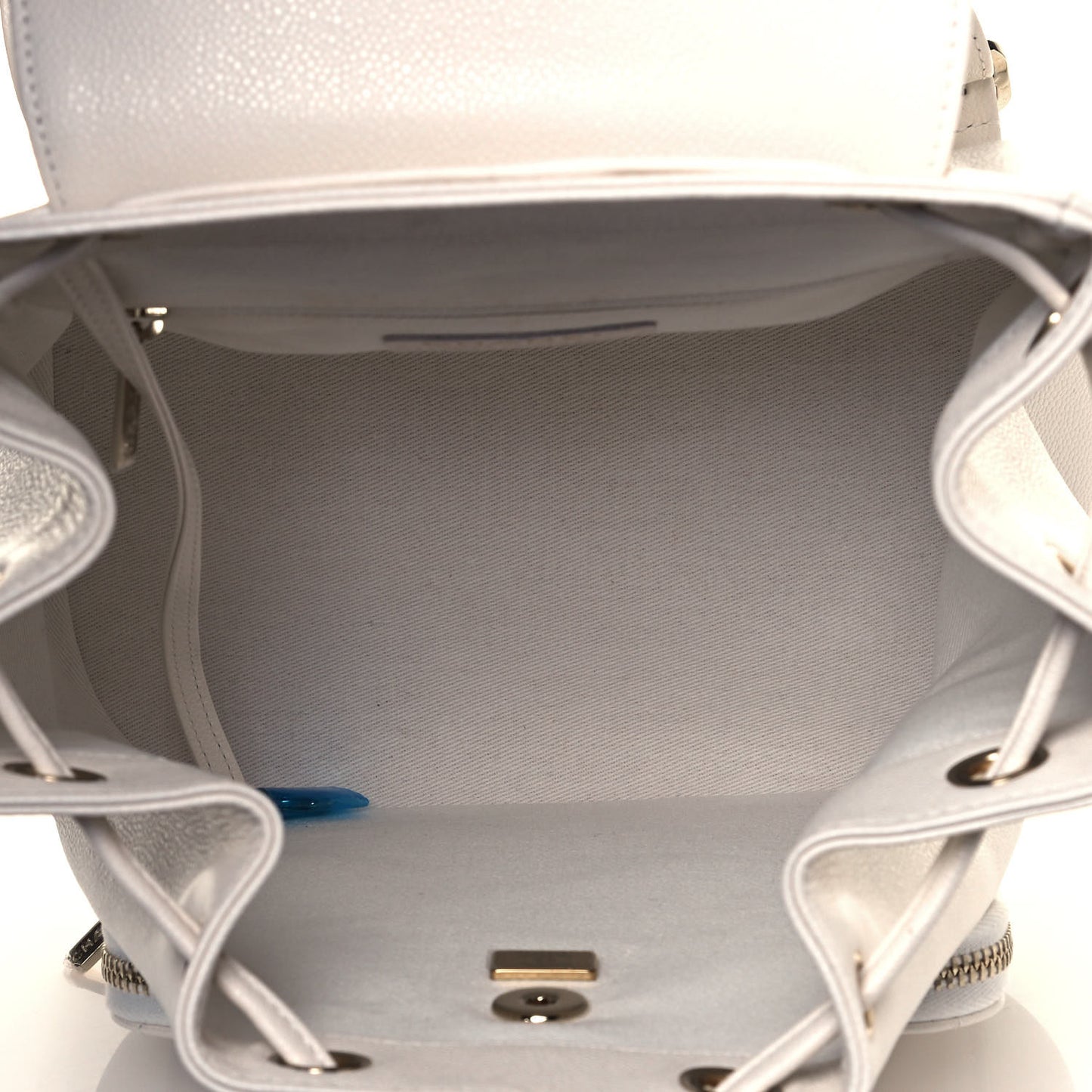 Caviar Quilted Business Affinity Backpack White