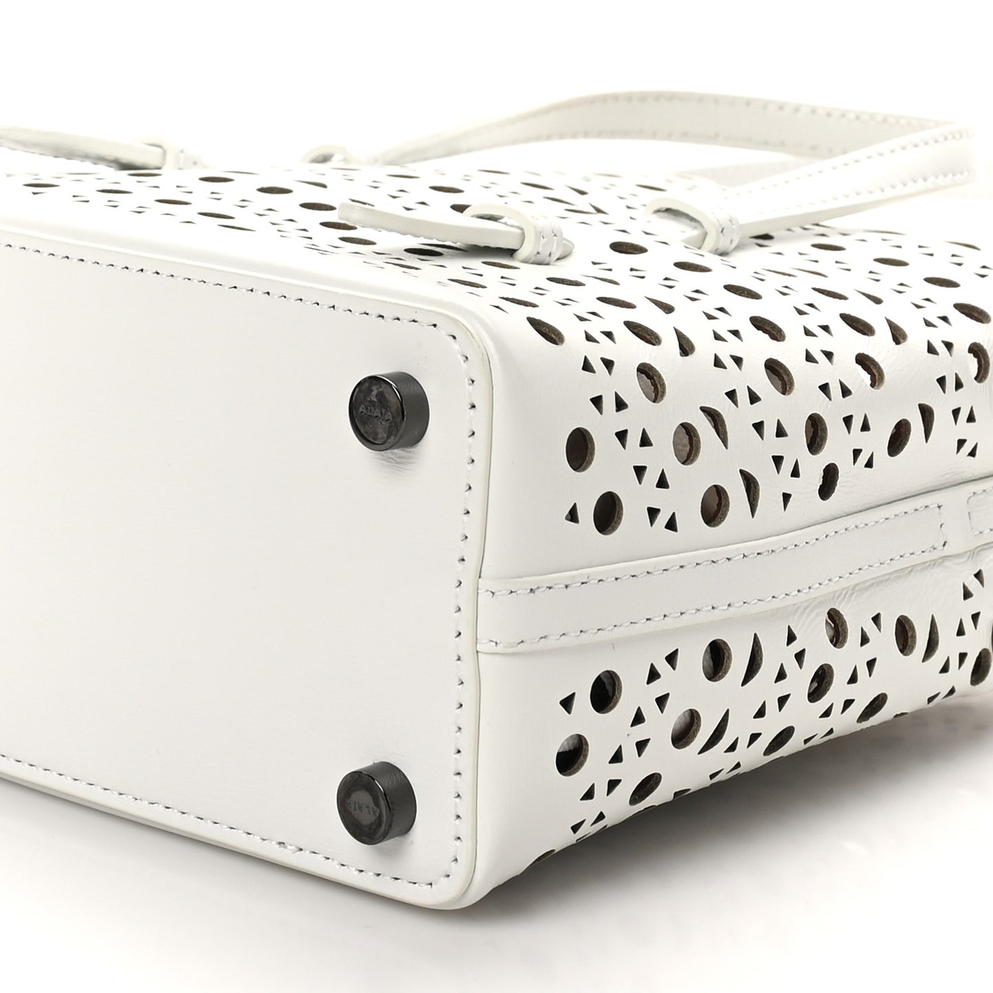 Calfskin Vienne Wave Mina 16 Bag White Optique