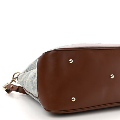 Gucci Denim Monogram Medium Valentine Top Handle Bag 9 of 11