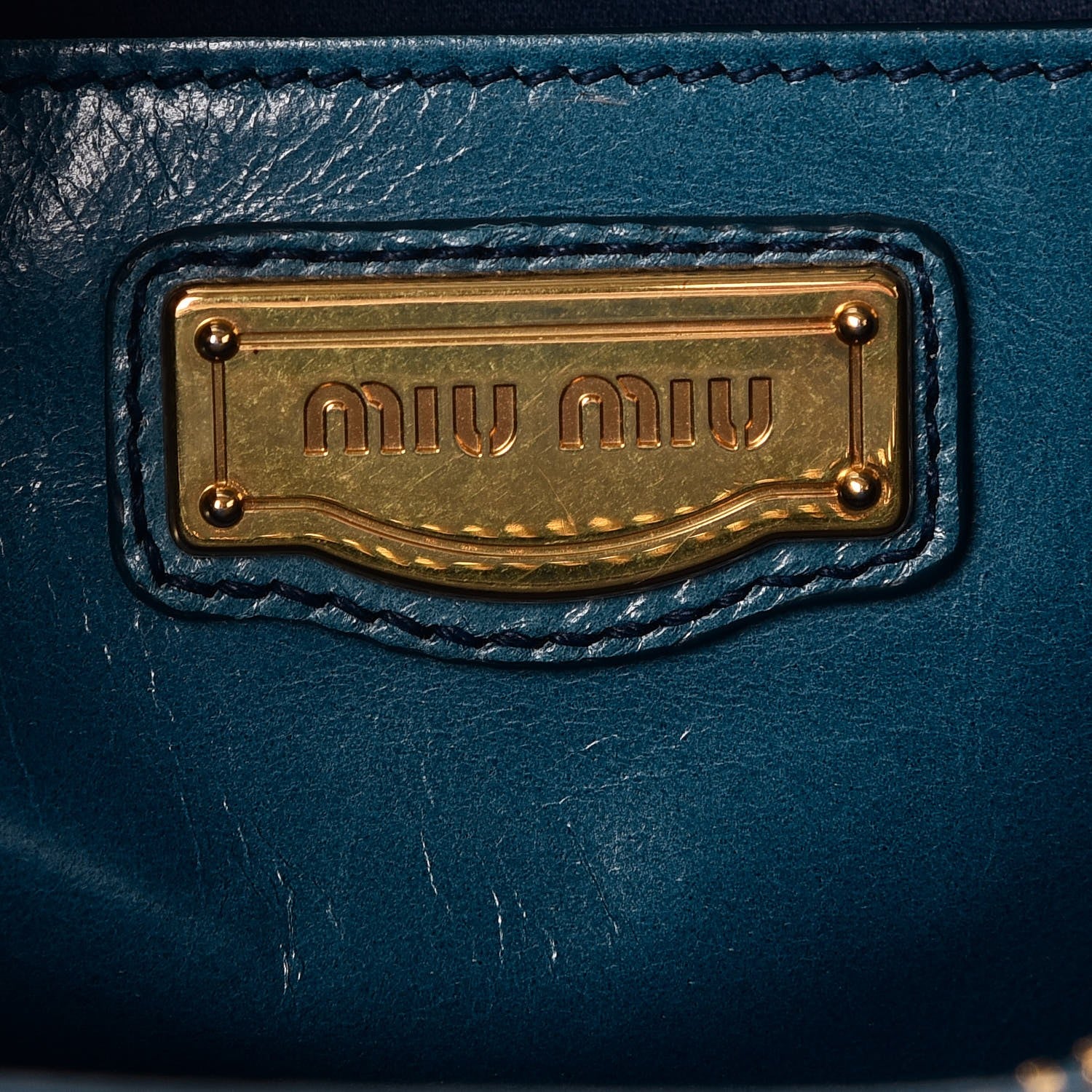 Miu Miu Vitello Shine Tote Ocean 7 of 9