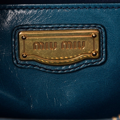 Miu Miu Vitello Shine Tote Ocean 7 of 9