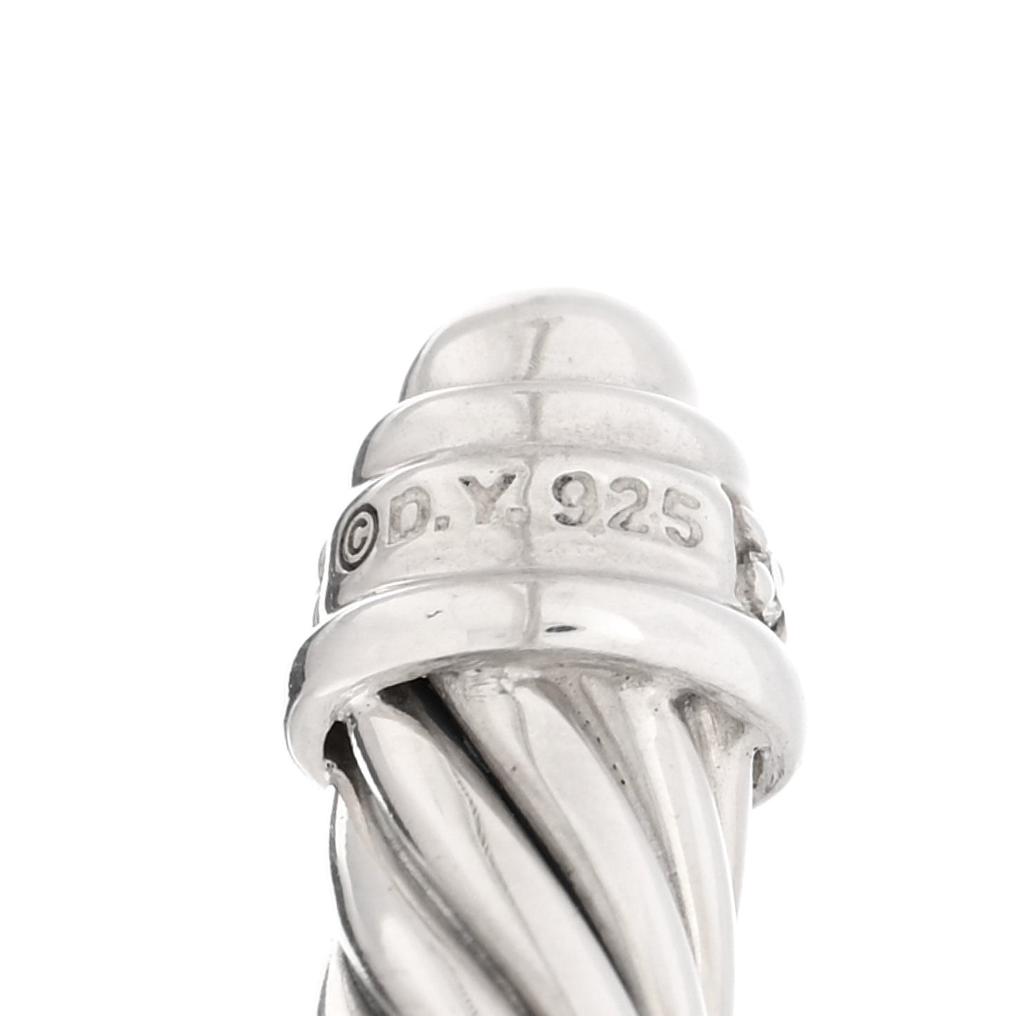 Sterling Silver Diamond 5mm Cable Classics Dome Bracelet