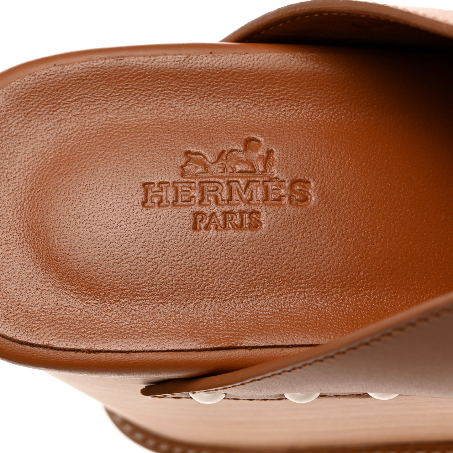 Calfskin Beechwood Earth Mules 38 Marron Glaise