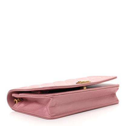 Chanel Metallic Lambskin Quilted Boy Wallet On Chain WOC Pink 4 of 13