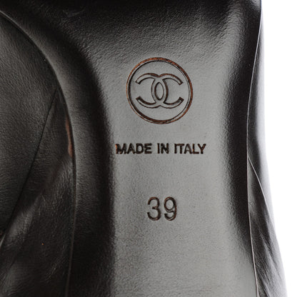 Chanel Calfskin CC Knee High Boots 39 Dark Brown 7 of 8
