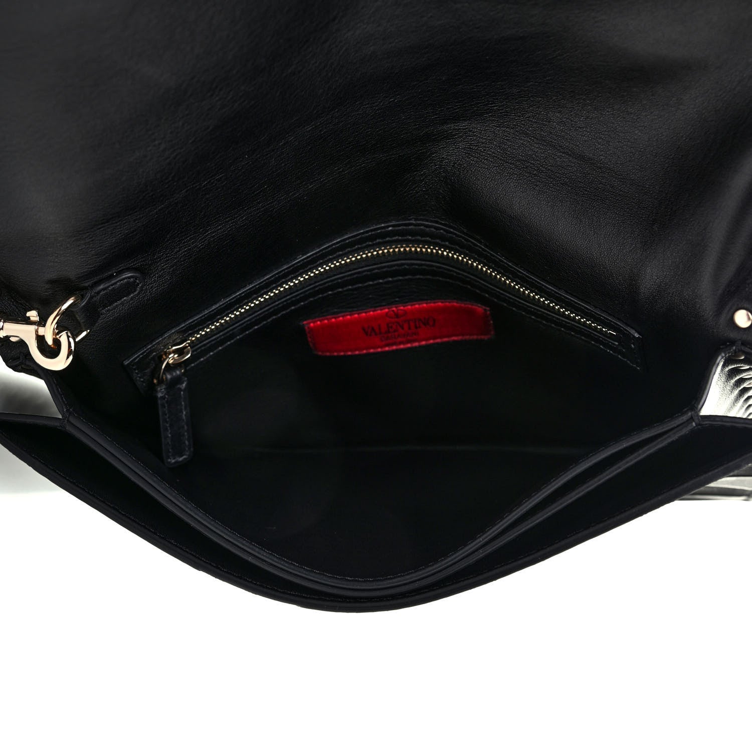Valentino Garavani Nappa Canvas Camouflage Rockstud Wristlet Clutch Black 4 of 4