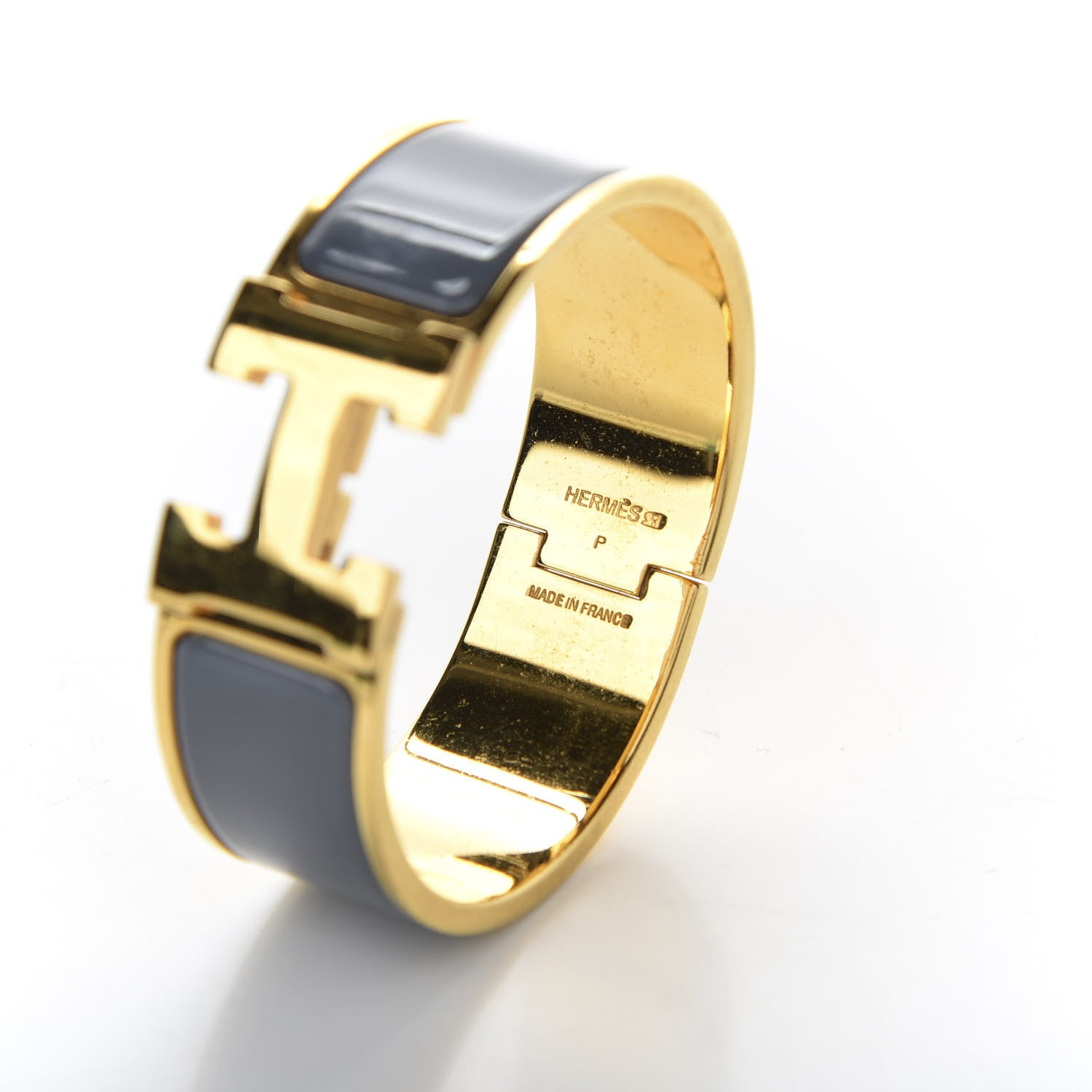 Hermes Enamel Wide Clic Clac H Bracelet PM Slate 4 of 6