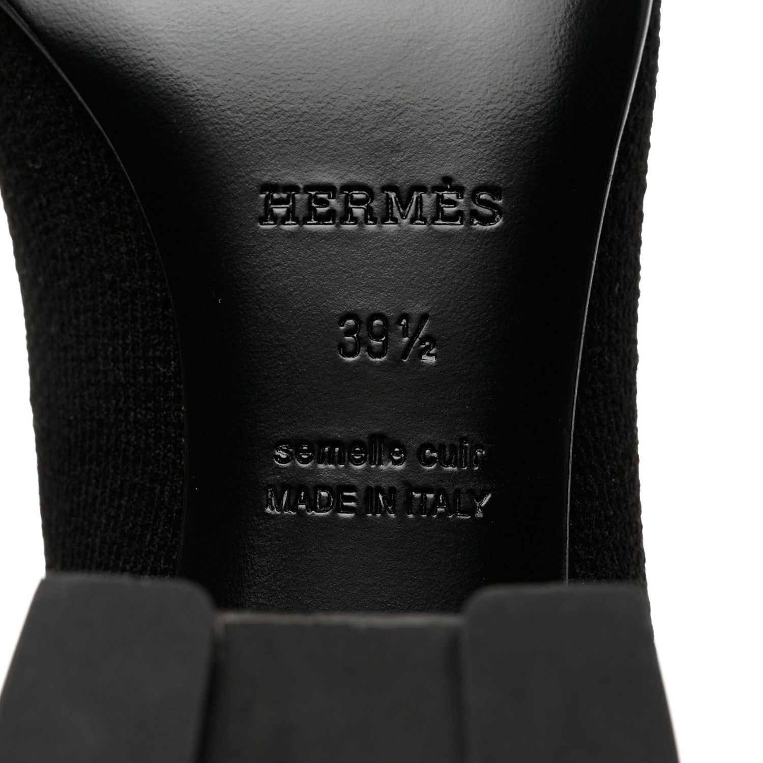Hermes Knit Calfskin Volver 60 Ankle Boots 39.5 Black 8 of 9