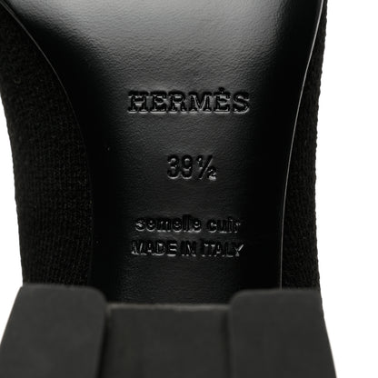 Hermes Knit Calfskin Volver 60 Ankle Boots 39.5 Black 8 of 9