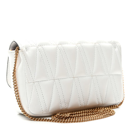 Versace Nappa Quilted Virtus Evening Bag White 3 of 9