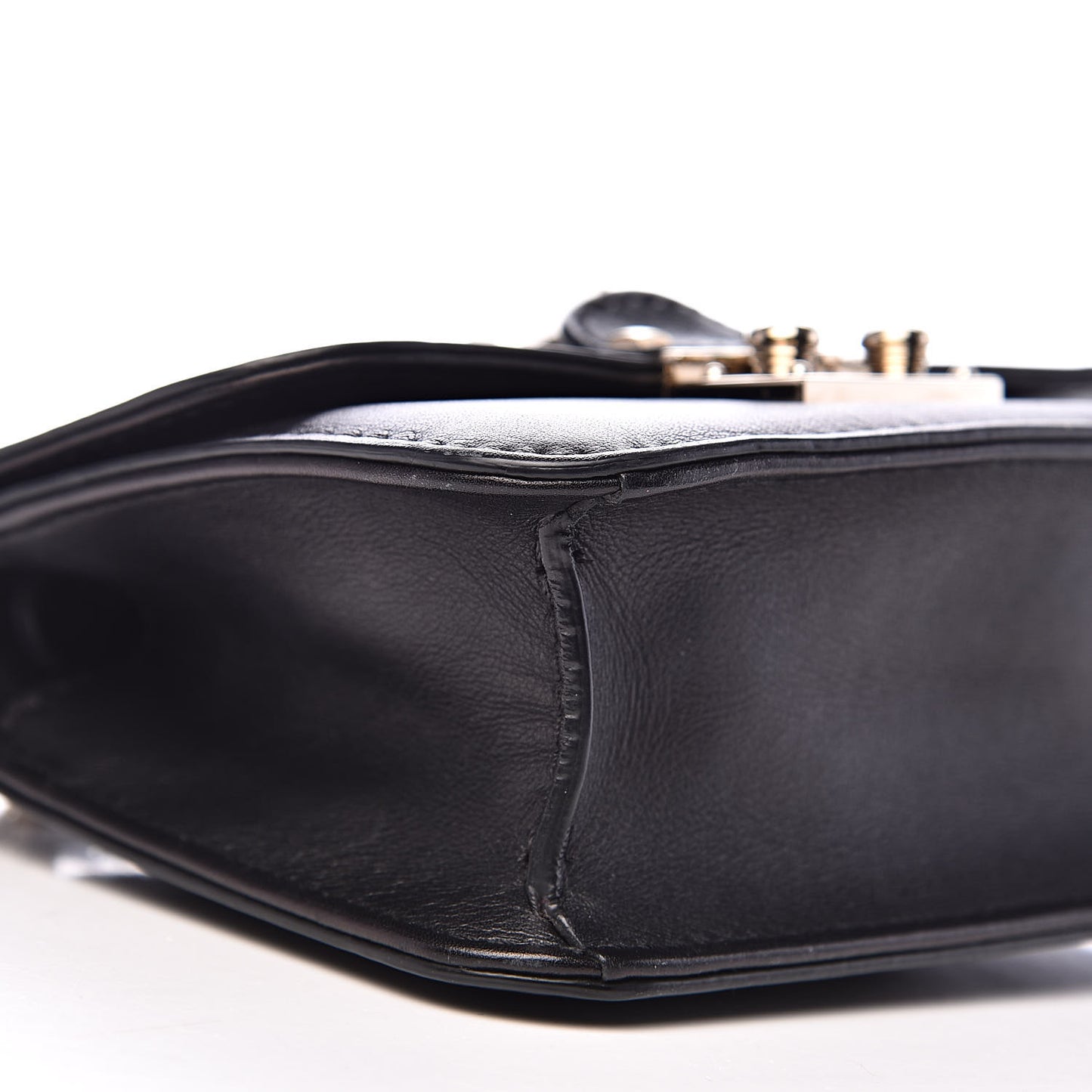 Vitello Mini Glam Lock Rockstud Flap Black