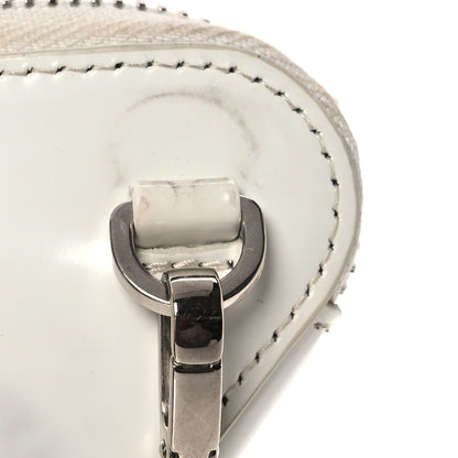 Prada Spazzolato Mini Triangle Chain Crossbody Pouch White 17 of 18