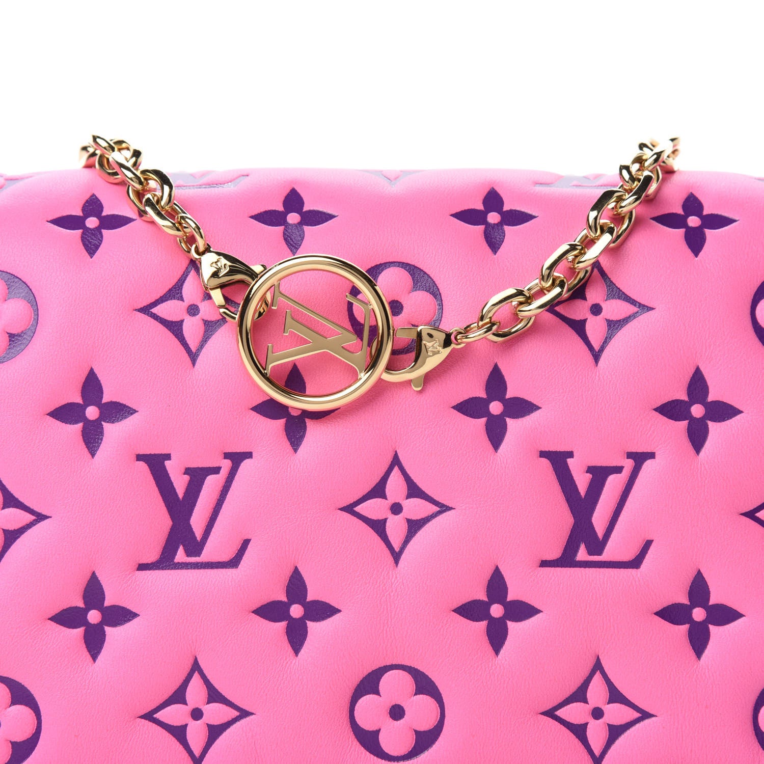 Louis Vuitton Lambskin Embossed Monogram Vuittamins Pochette Coussin Rose Violet 9 of 10