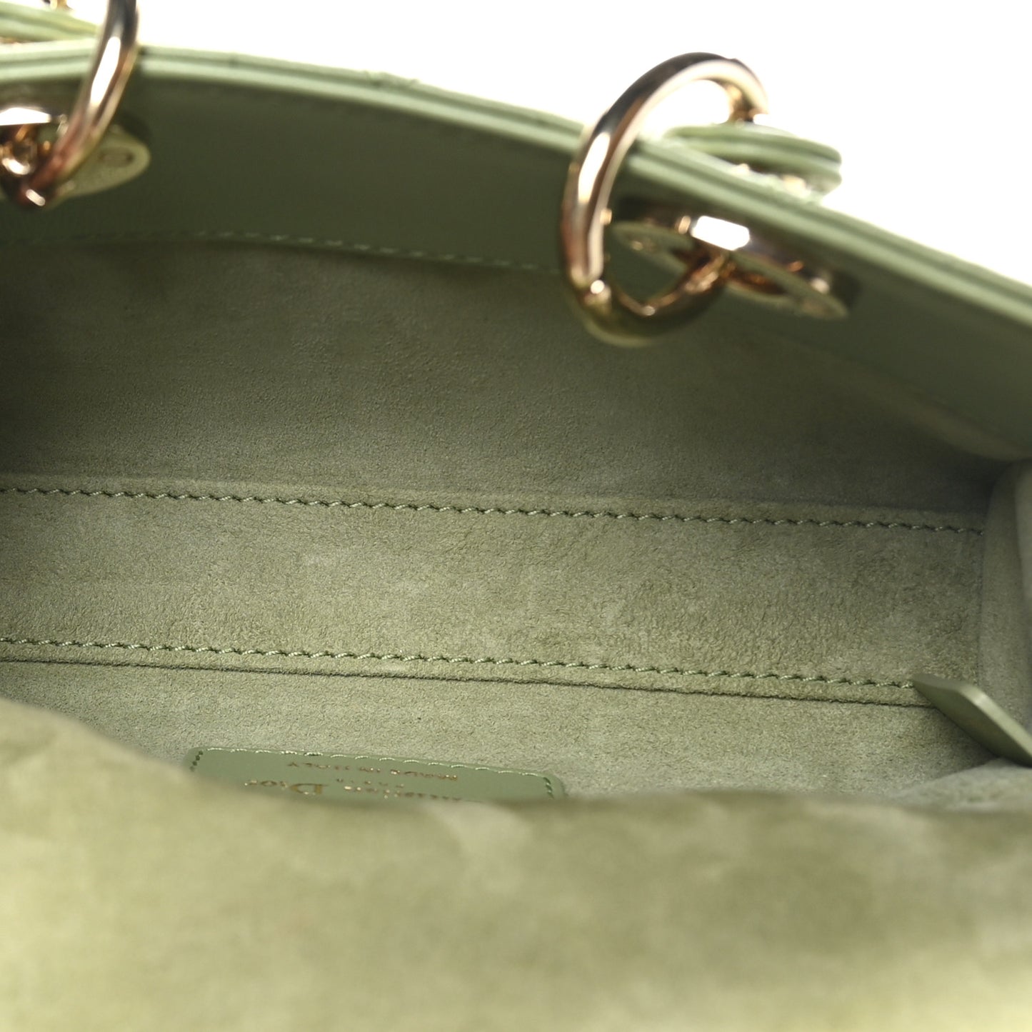 Lambskin Cannage Micro Lady D-Joy Peyote Green