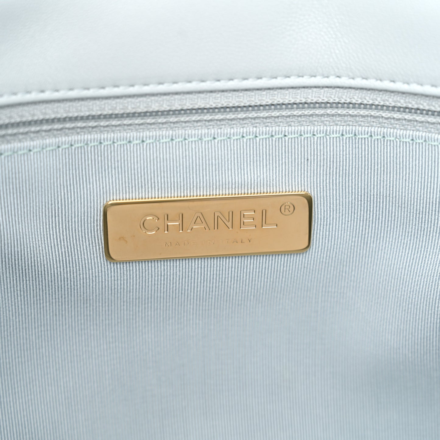 Lambskin Quilted Medium Chanel 19 Flap Light Blue