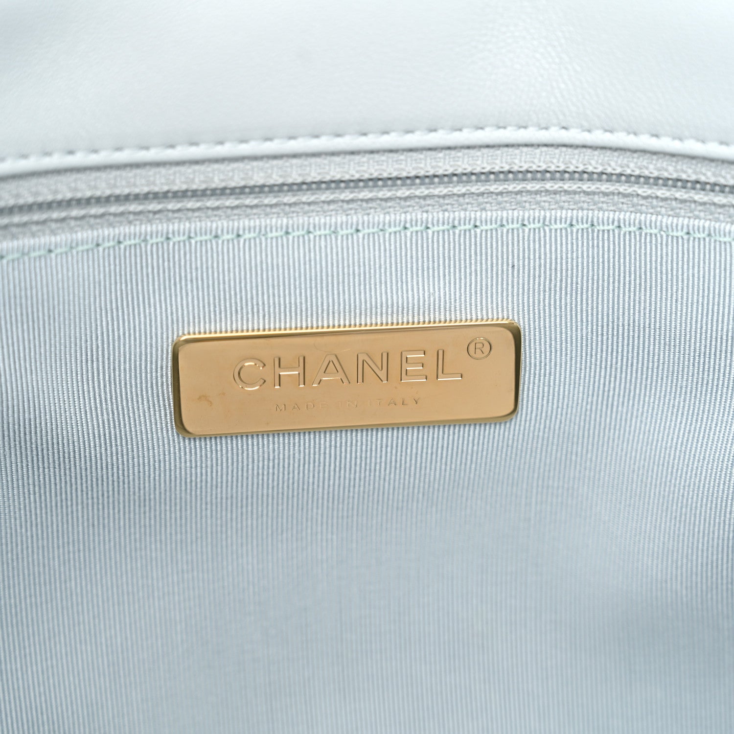 Chanel Lambskin Quilted Medium Chanel 19 Flap Light Blue 6 of 12