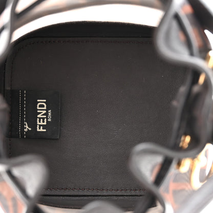 Fendi Mesh Vitello Grace F is Fendi FF 1974 Mini Mon Tresor Bucket Bag Marrone Black Ebano 5 of 13