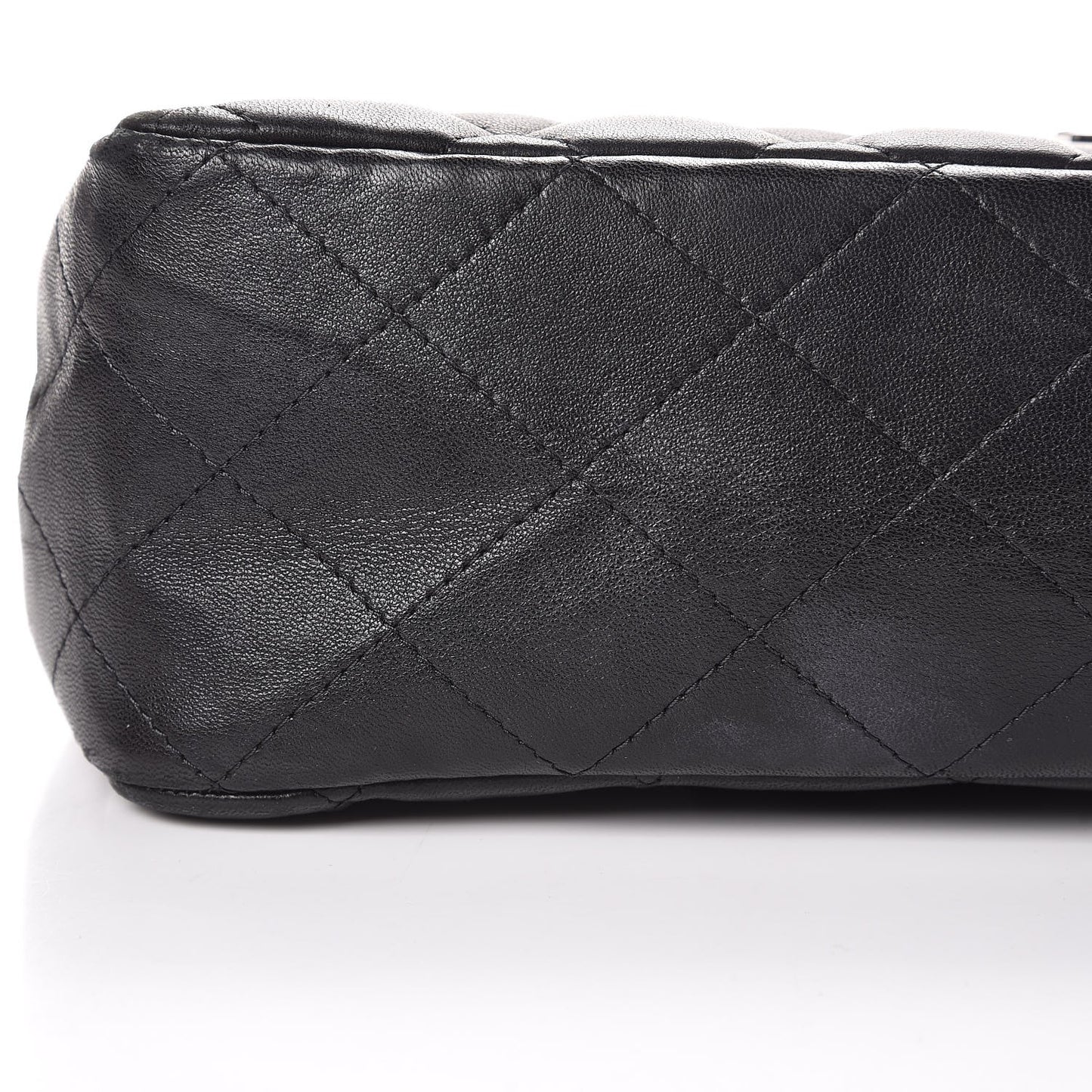 Lambskin Quilted Jumbo Single Flap Black