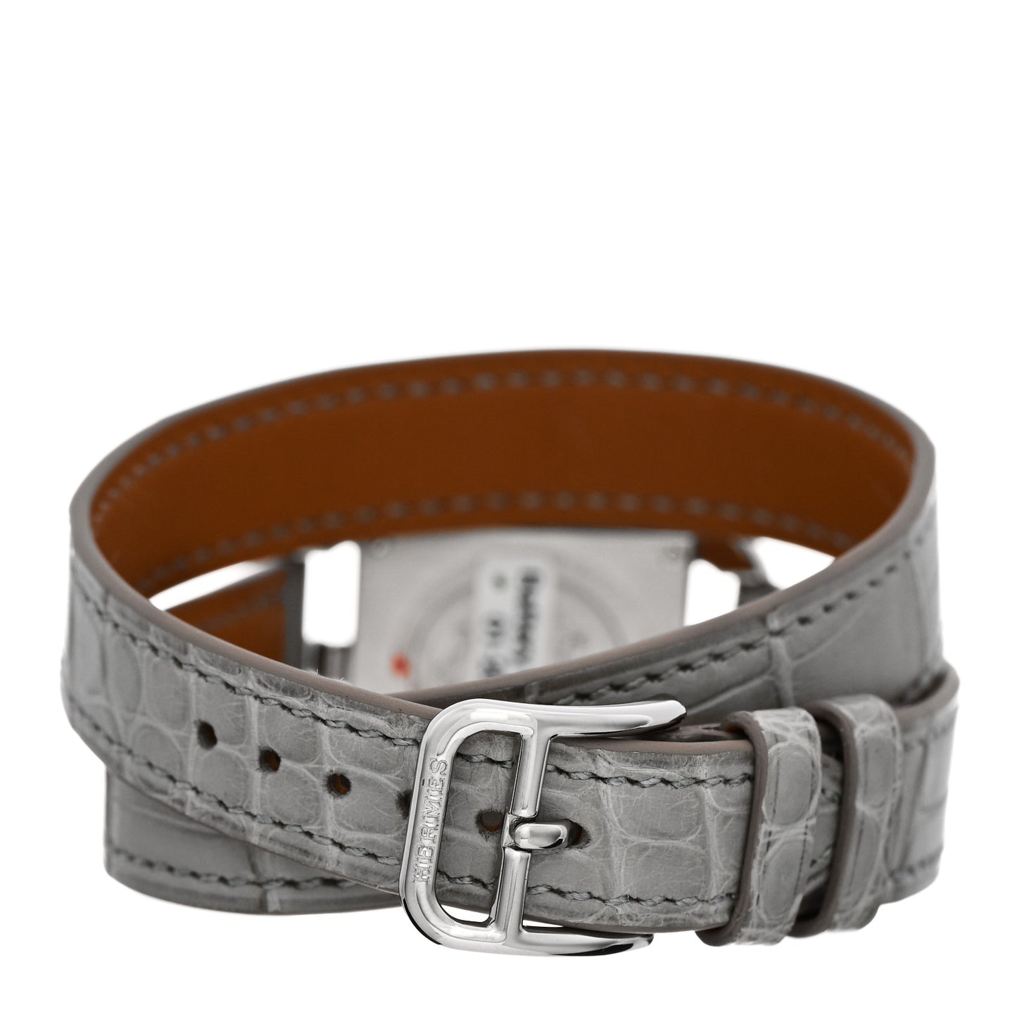 Stainless Steel Alligator Diamond Bezel 23mm Cape Cod Double Tour Chaine d'Ancre Joaillier Quartz Watch Gris Perle