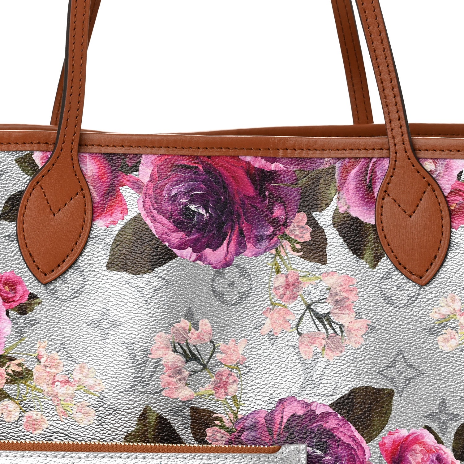Louis Vuitton Metallic Monogram LV Garden Neverfull MM Silver 7 of 8