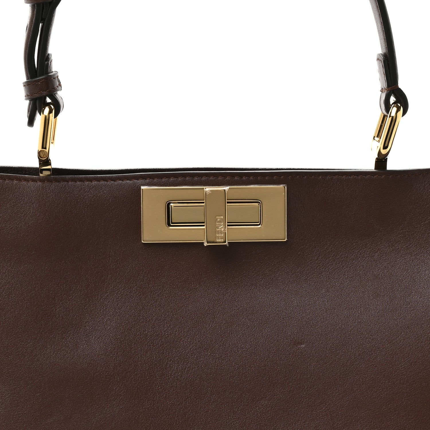 Fendi Vitello Large Soft Peekaboo Crosta Mogano 19 of 25