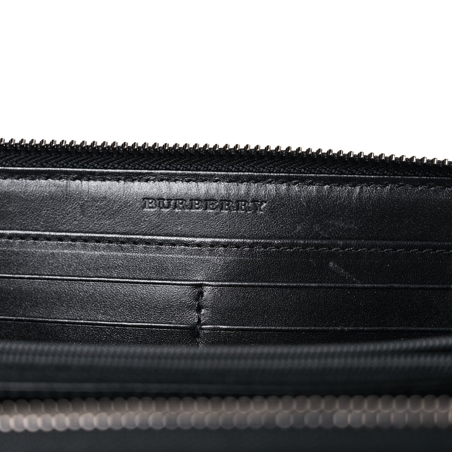 Burberry Beat Check Large Ziggy Zip Around Wallet Black 6 of 15