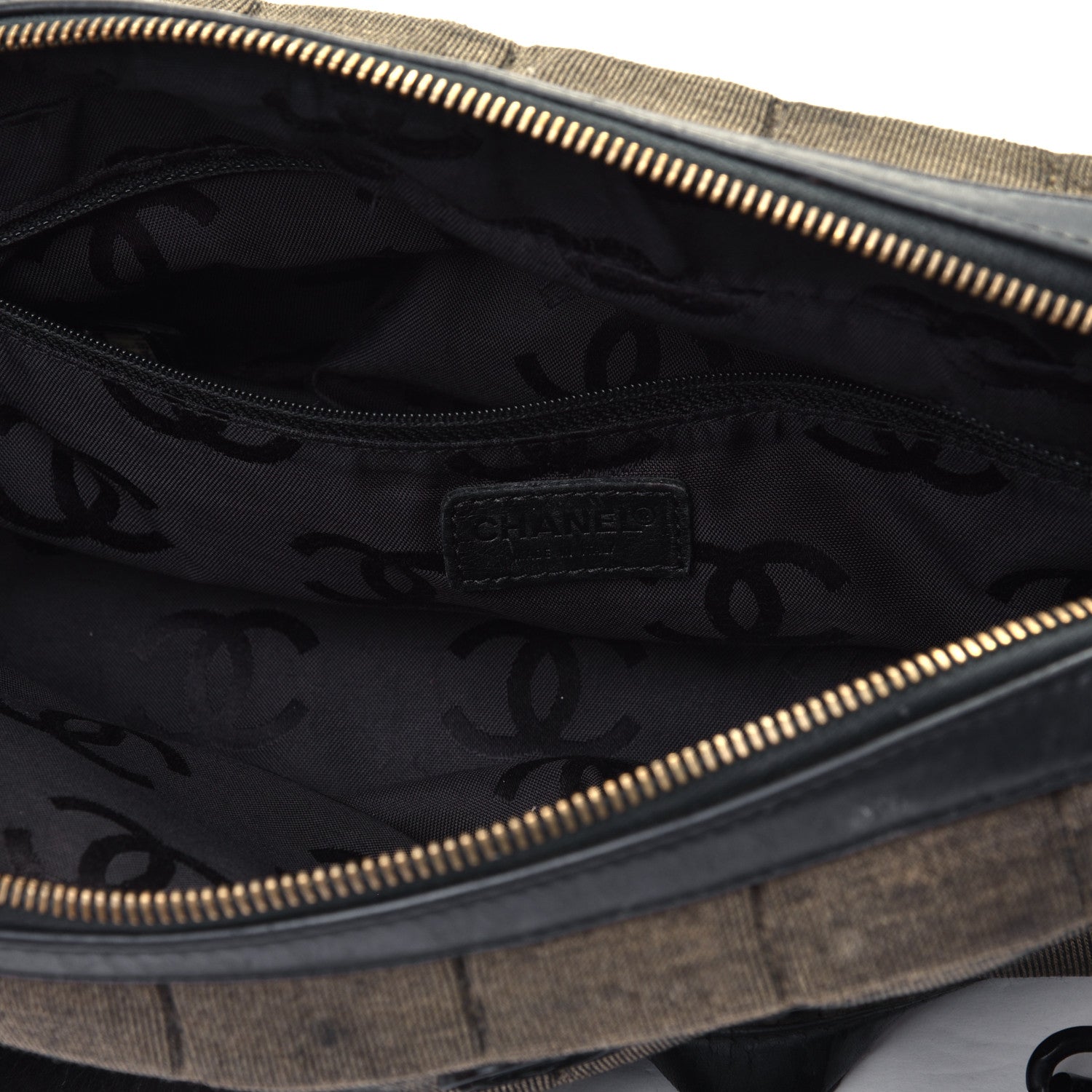 Chanel Jersey Quilted Chocolate Bar Shoulder Bag Grey 4 of 4