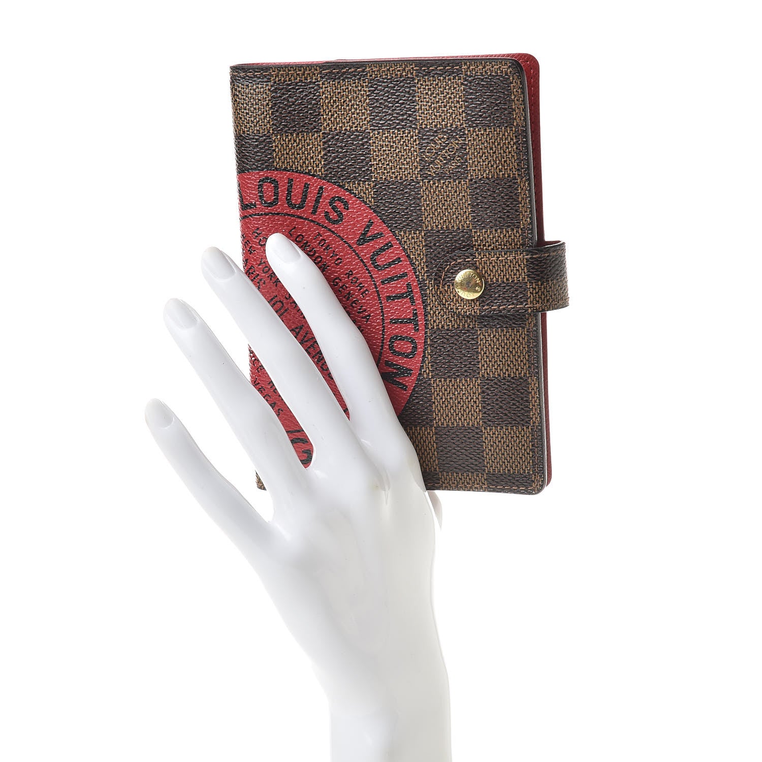 Louis Vuitton Damier Ebene Complice Trunks and Bags Small Ring Agenda Red 2 of 14