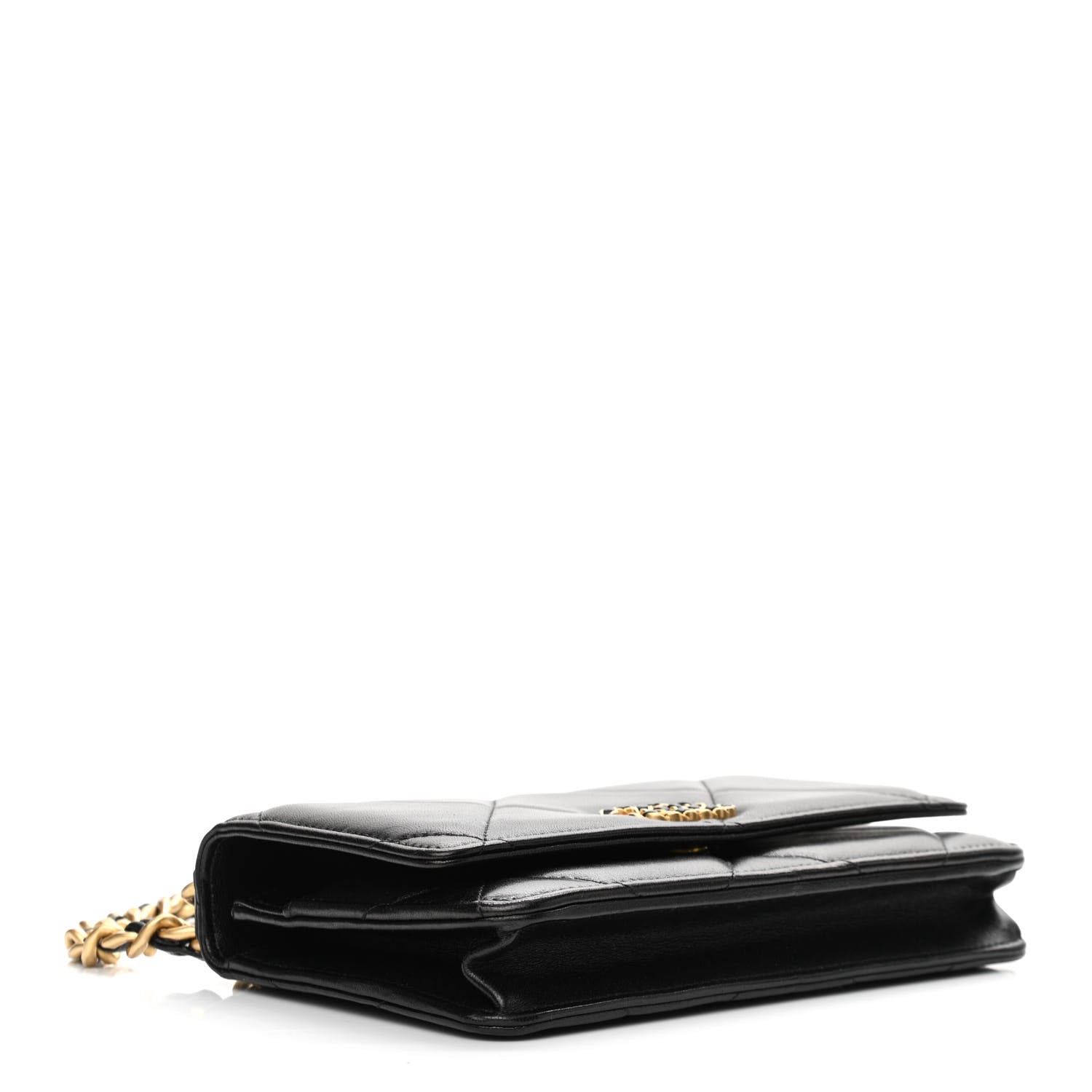 Chanel Lambskin Quilted Chanel 19 Wallet On Chain WOC Black 4 of 15