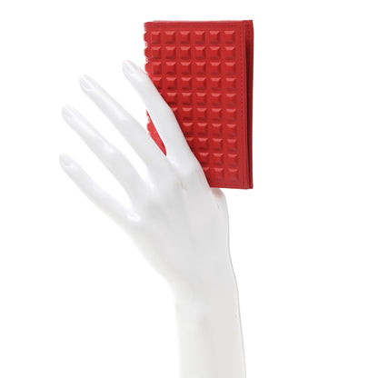 Balenciaga Calfskin Grid Embossed Passport Cover Rouge Vermillon 2 of 9