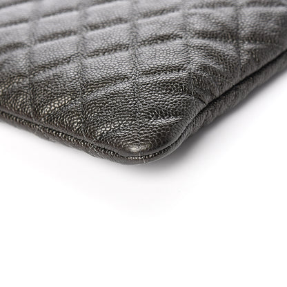Chanel Caviar Quilted Large Cosmetic Case Dark Charcoal 9 of 9
