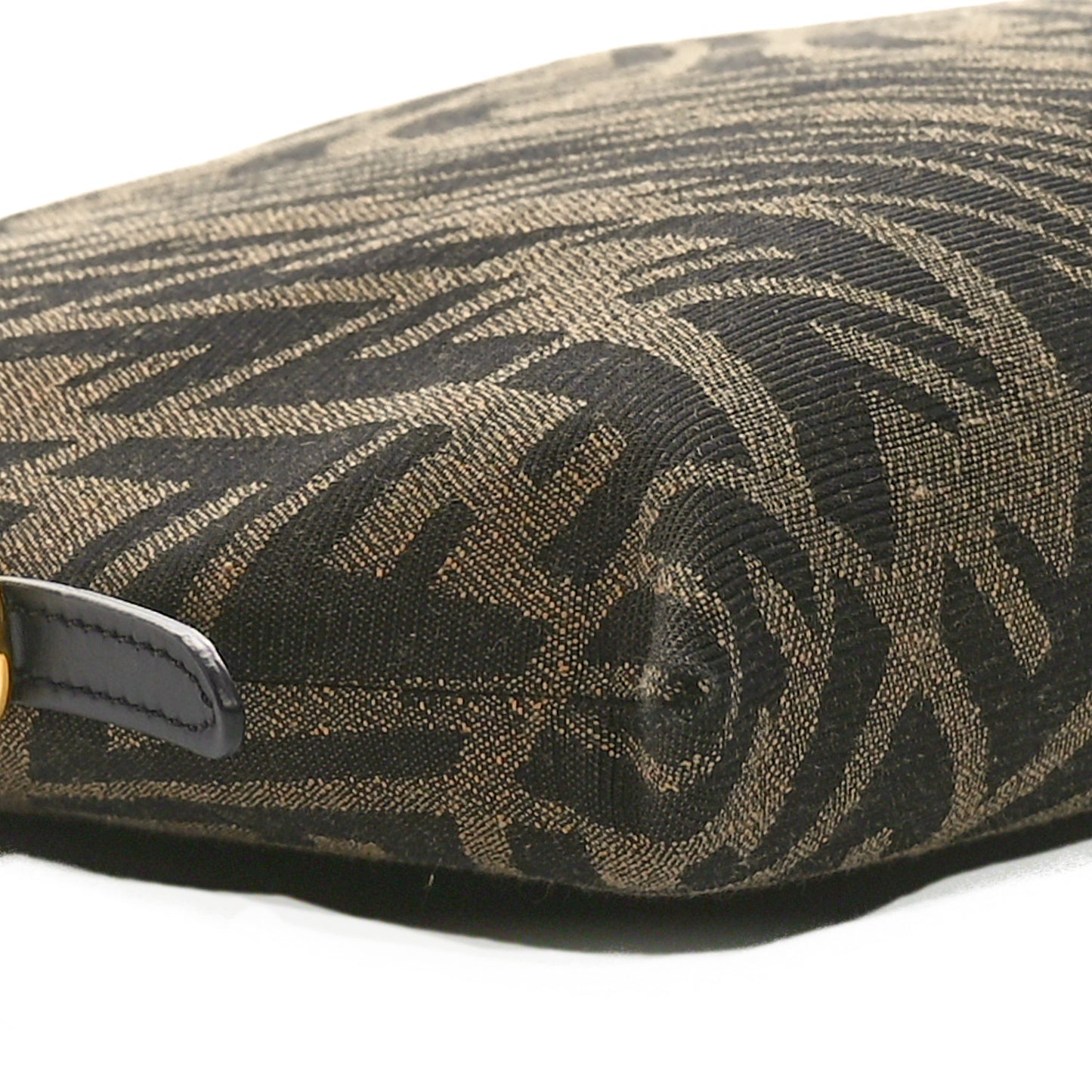 X SARAH COLEMAN Fabric Jacquard FF Vertigo Pochette Tobacco Moro Black