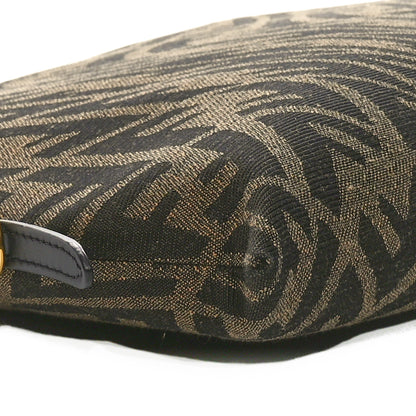 Fendi X SARAH COLEMAN Fabric Jacquard FF Vertigo Pochette Tobacco Moro Black 9 of 10