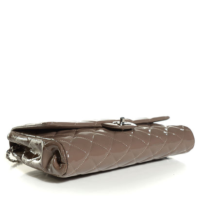 Chanel Patent Quilted Clutch with Chain Flap Grey 4 of 9