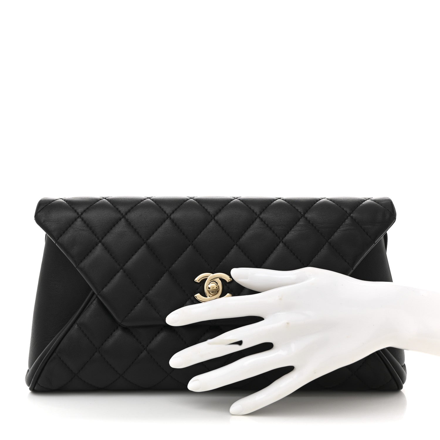 Chanel Lambskin Quilted Fold Up Again Clutch Black 2 of 8