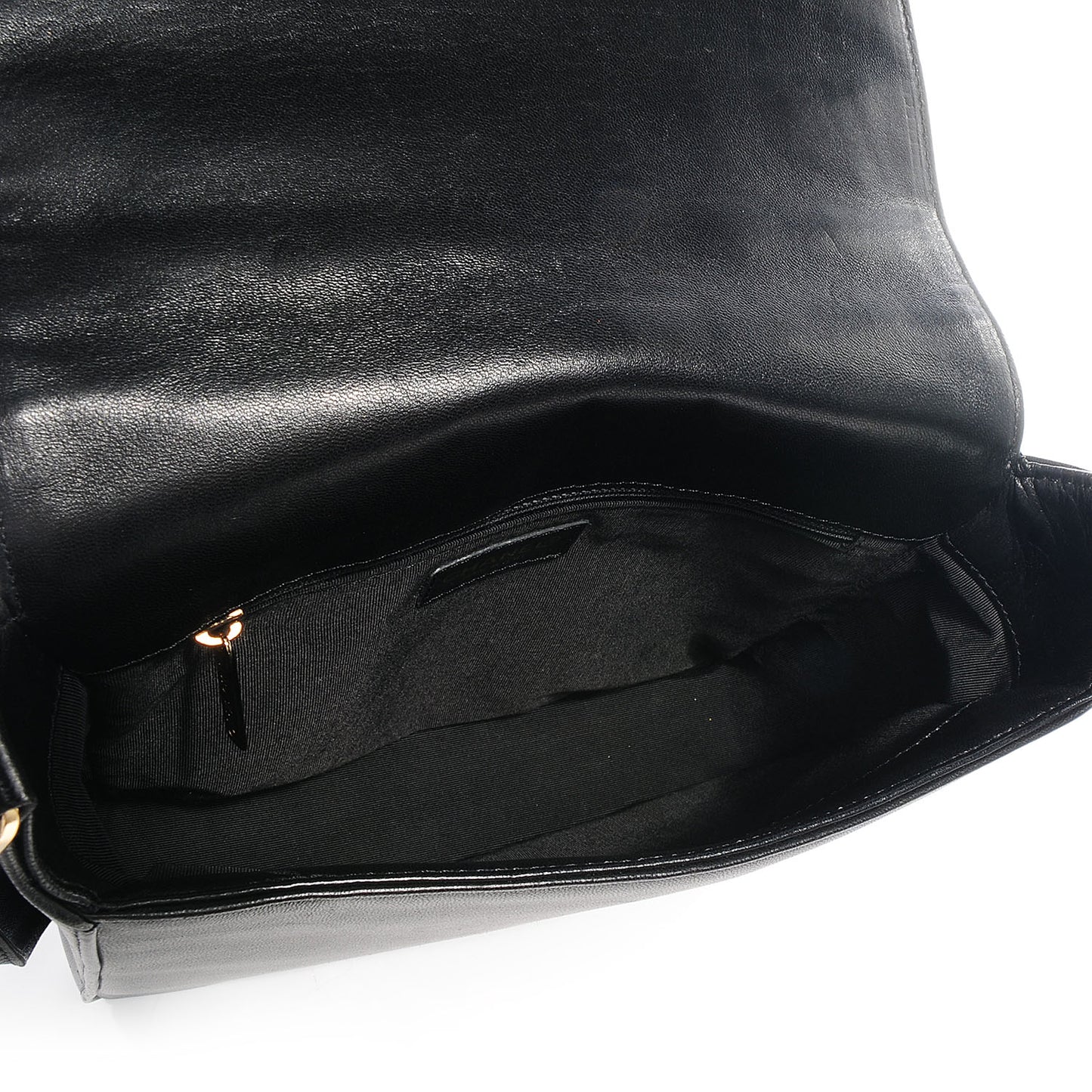 Lambskin Chocolate Bar Quilted CC Flap Black