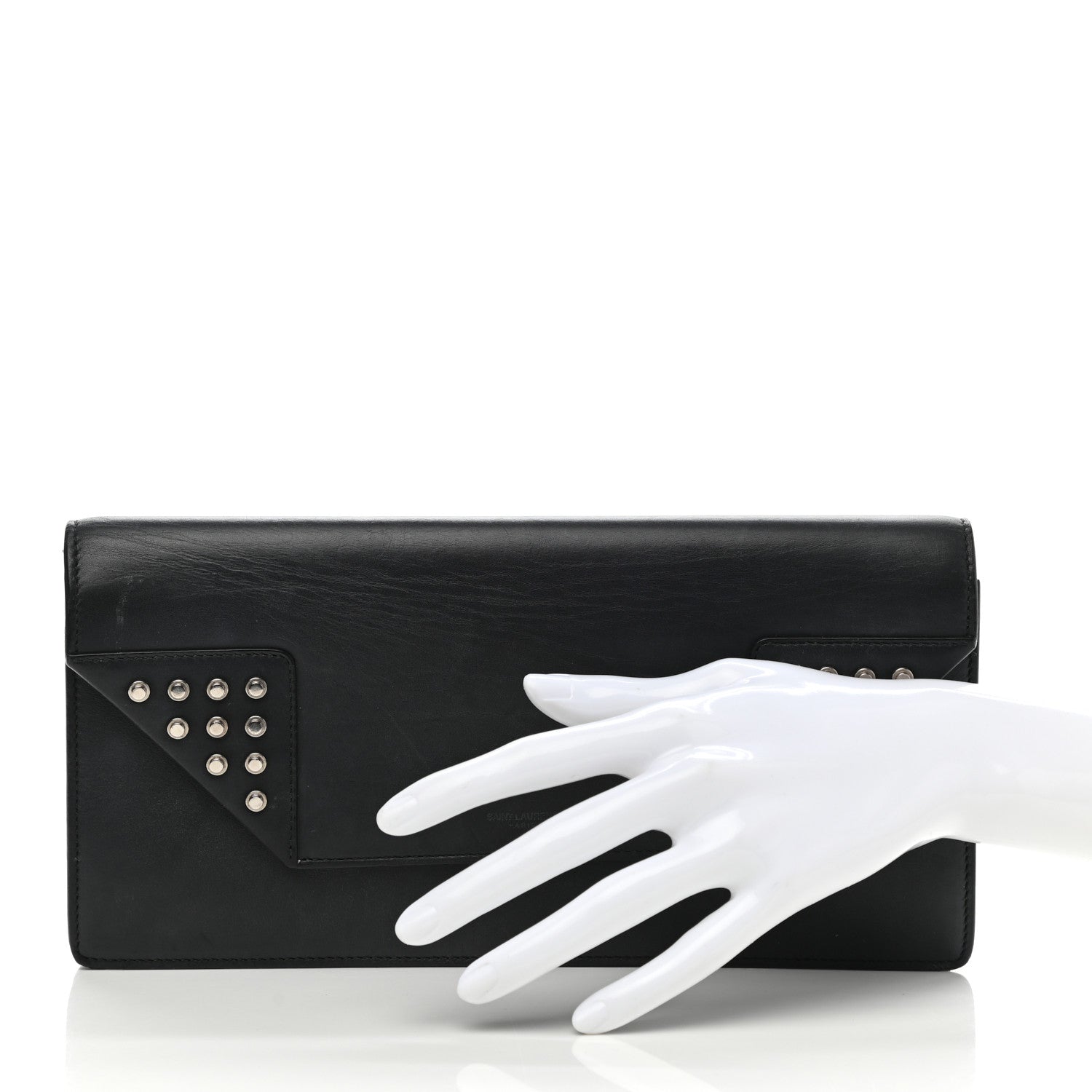 Saint Laurent Calfskin Studded Betty Clutch Black 2 of 13