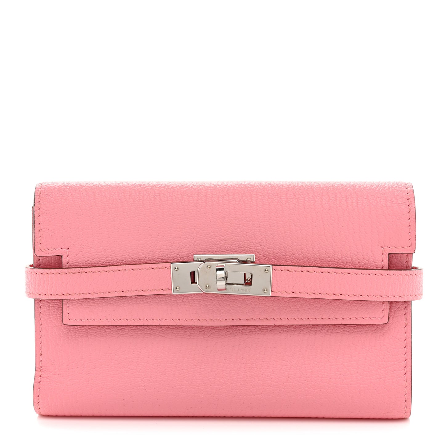 Chevre Mysore Medium Kelly Wallet Rose Confetti