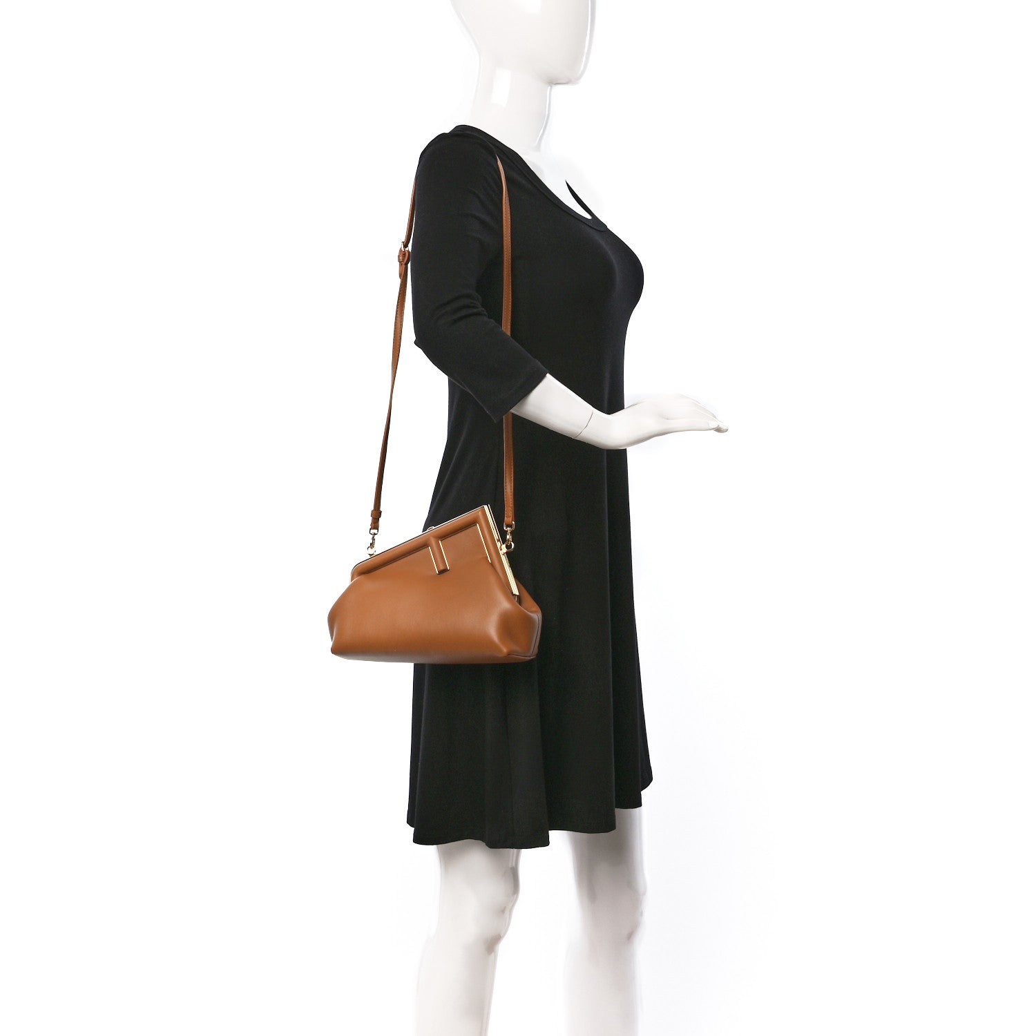 Fendi Shiny Nappa Small Fendi First Caramello 2 of 11