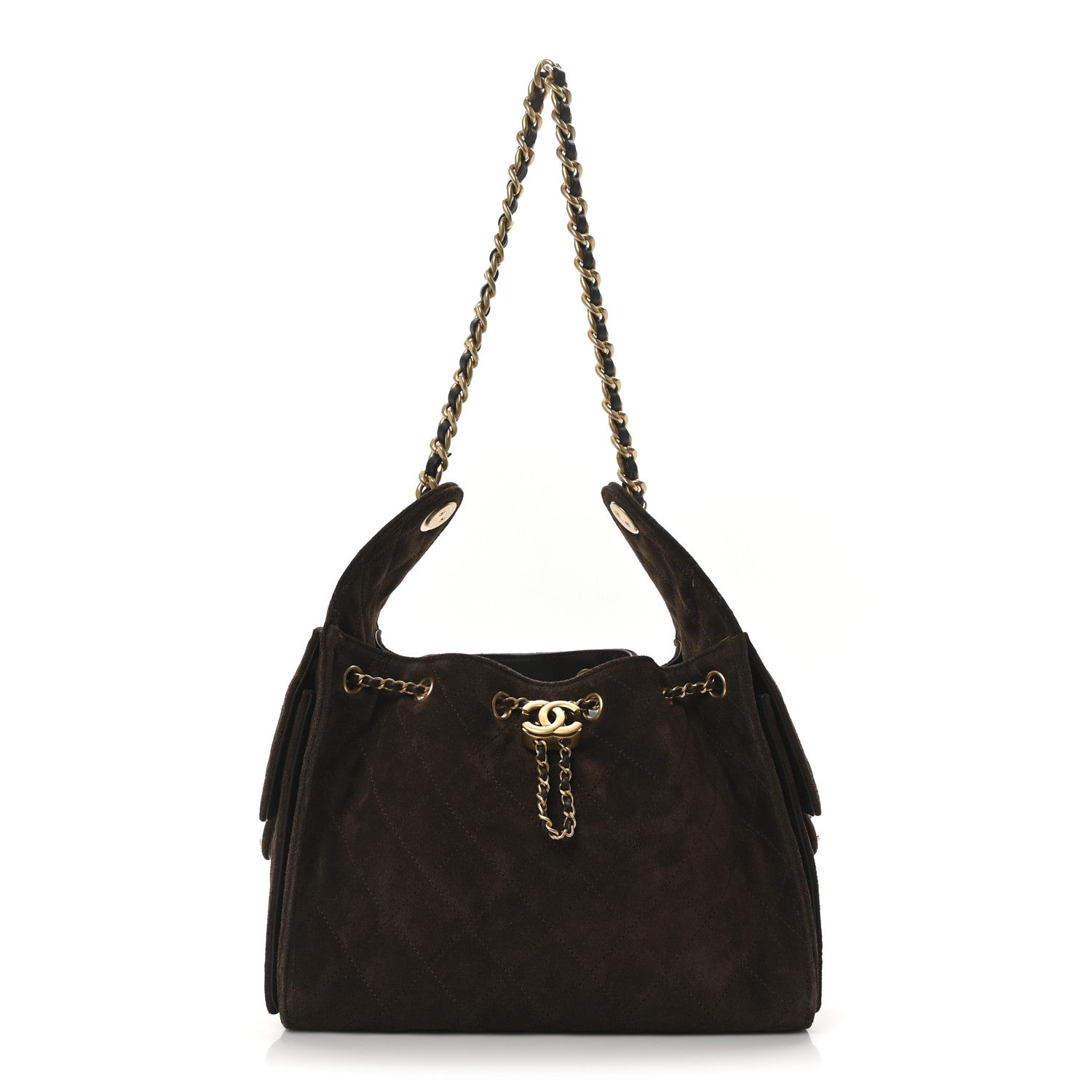 Chanel Suede Quilted Small Chanel 25 Handbag Dark Brown 1 of 11