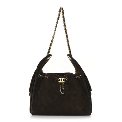 Chanel Suede Quilted Small Chanel 25 Handbag Dark Brown 1 of 11