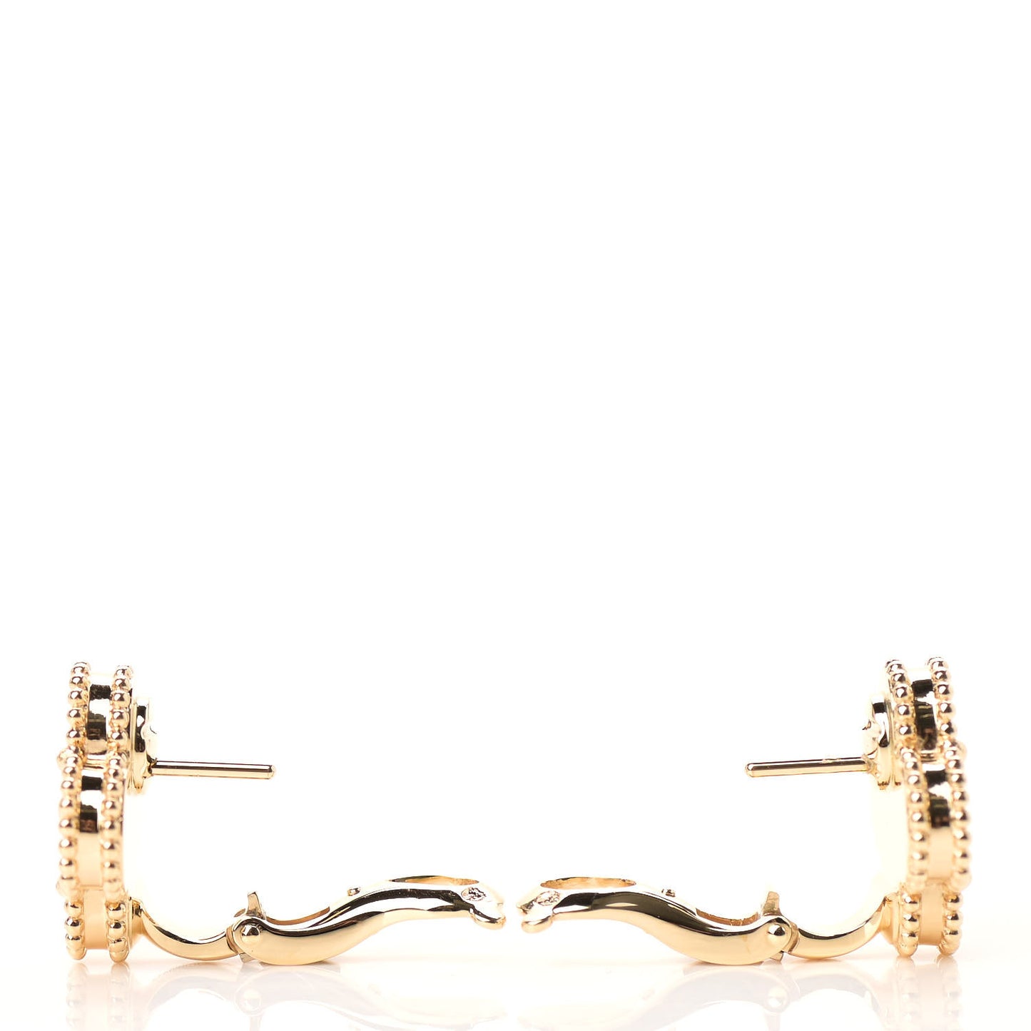 18K Yellow Gold Guilloche Vintage Alhambra Earrings