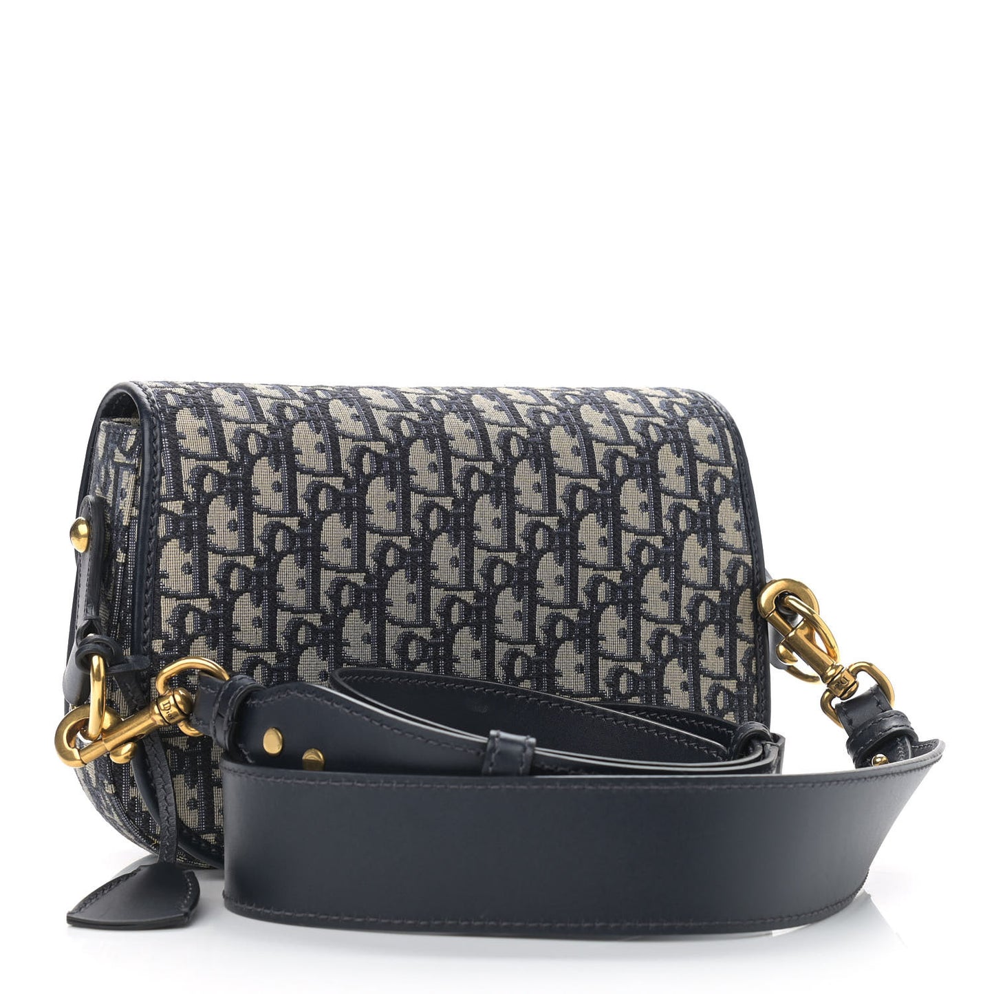 Oblique Flap Bag Navy Blue